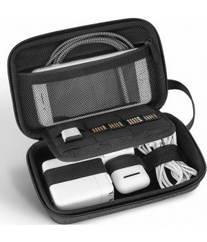 EVA Hard Shell Travel charger cable Organizer Case Portable Electronic Pouch Gadget Bag for MacBook Power Adapter Chargers