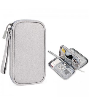 Small Electronic Organizer Cable Bag, Travel Portable Electronic Accessories Storage Bag Soft Carrying Case Pouch for Hard Drive