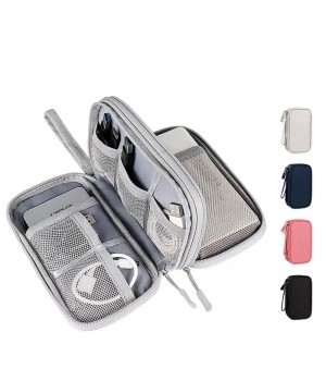 Factory Price Double Layers Multifunctional Travel Electronics Accessories Bag Data Cable Charger Organizer Storage Bag